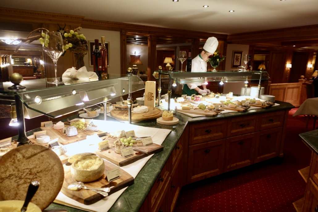 Cheese buffet at Hotel Zuerserhof in Austria