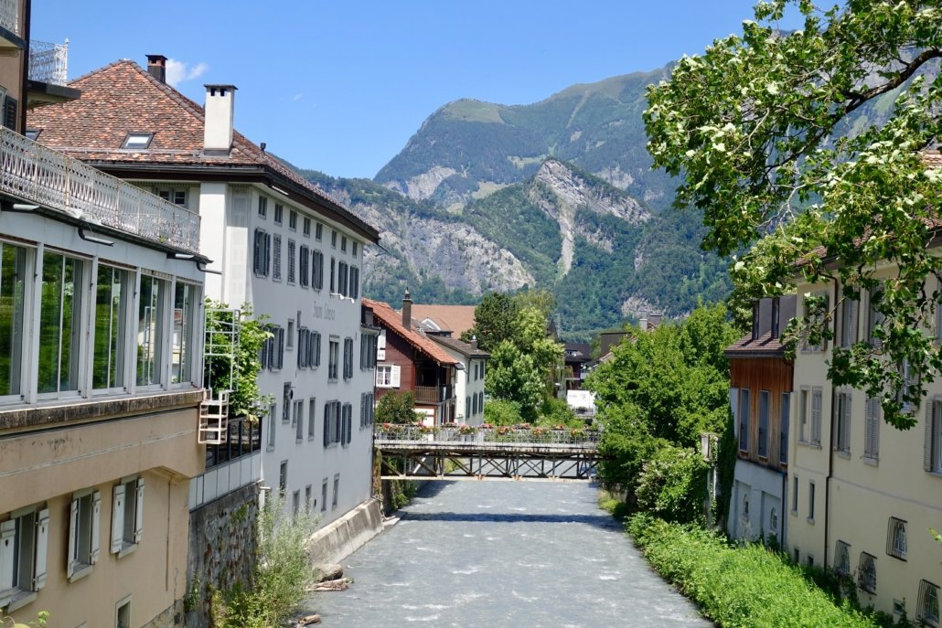Town of Bad Ragaz in the Swiss pre-Alps
