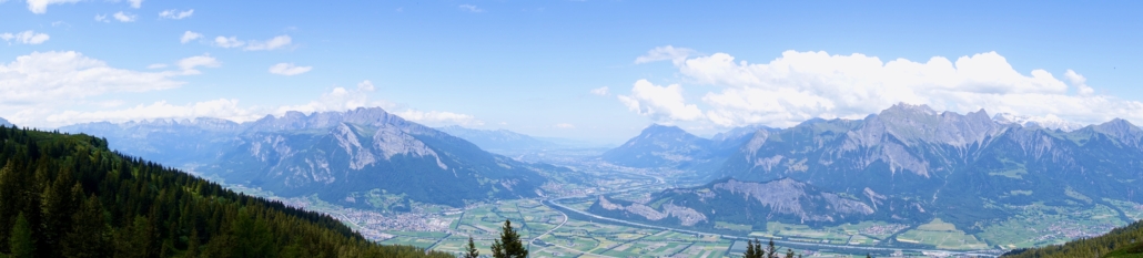 View of greater area Bad Ragaz from Pizol Pardiel Switzerland 