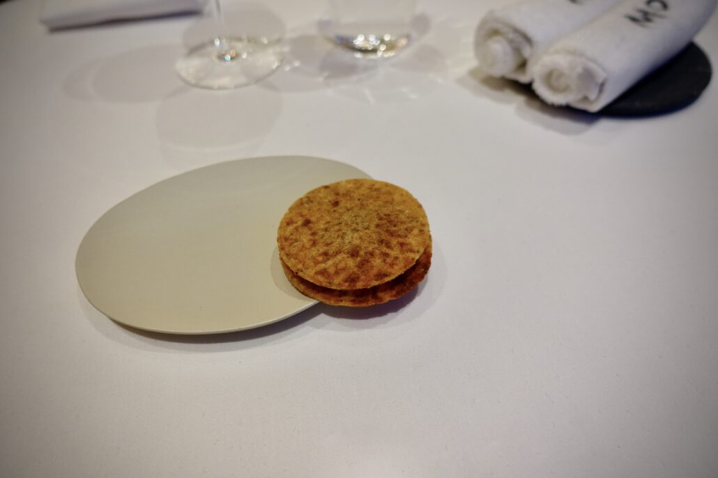 cookie with cheese at Sven Wassmer's Memories at Grand Resort Bad Ragaz, Switzerland