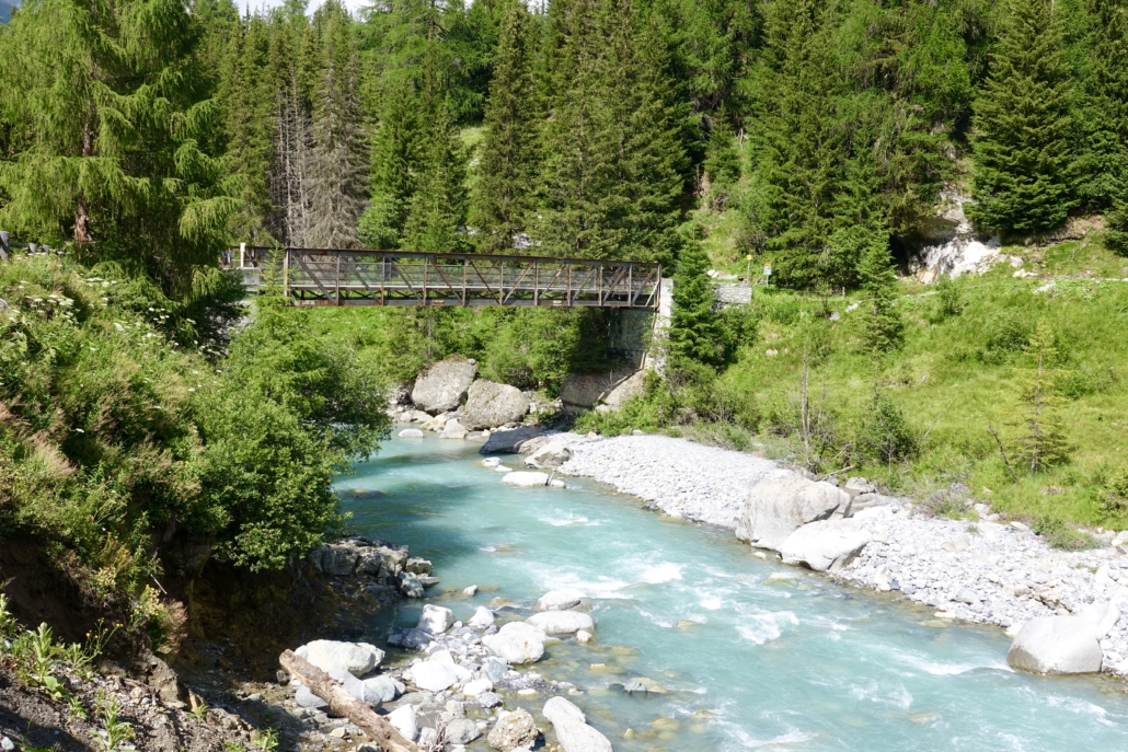 Inn River in Lower Engadine Switzerland near Brail