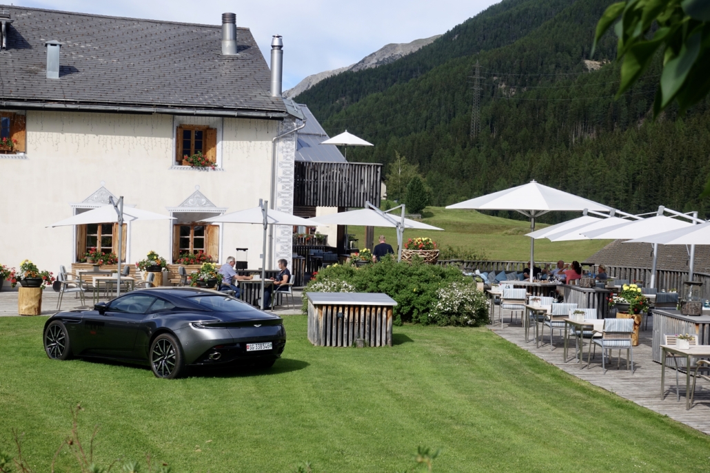 outdoor area at Restaurant Stüvetta at In Lain Hotel Cadonau Brail Lower Engadine Switzerland to dine in style