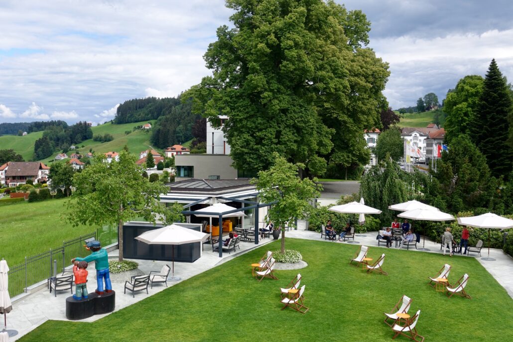 bar & outdoor area at Gasthaus zur Fernsicht Heiden Switzerland foodie destination