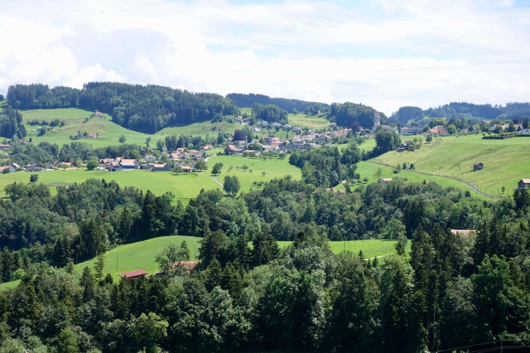 Heiden area in hilly Appenzellerland Switzerland