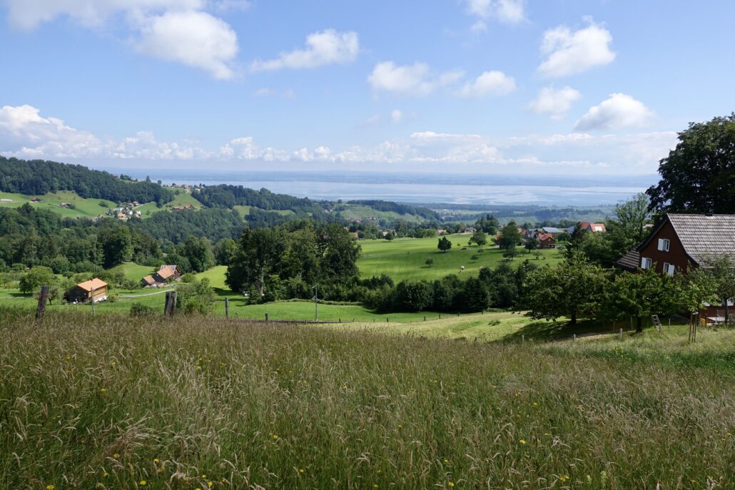 view of Lake Constance from Panoramaweg Heiden Switzerland