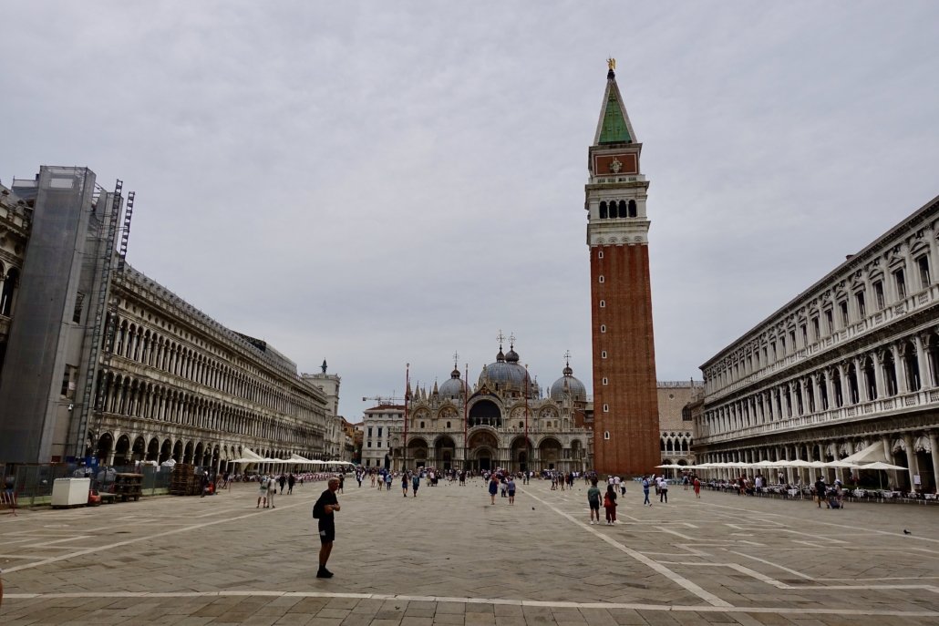 Venice in Corona times, almost empty St. Mark's square