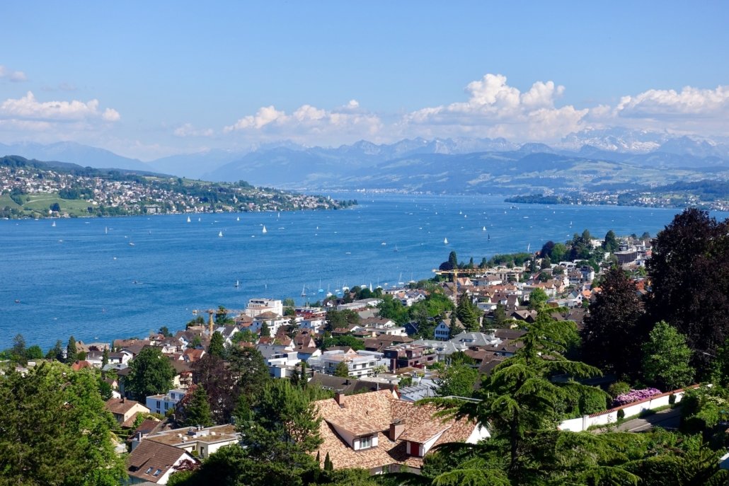 View from Hotel Belvoir Rueschlikon Lake Zurich