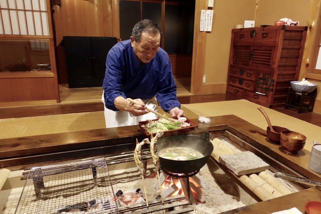 Shabu Shabu at ryokan Takimi Onsen Inn in Kiso Valley Japan