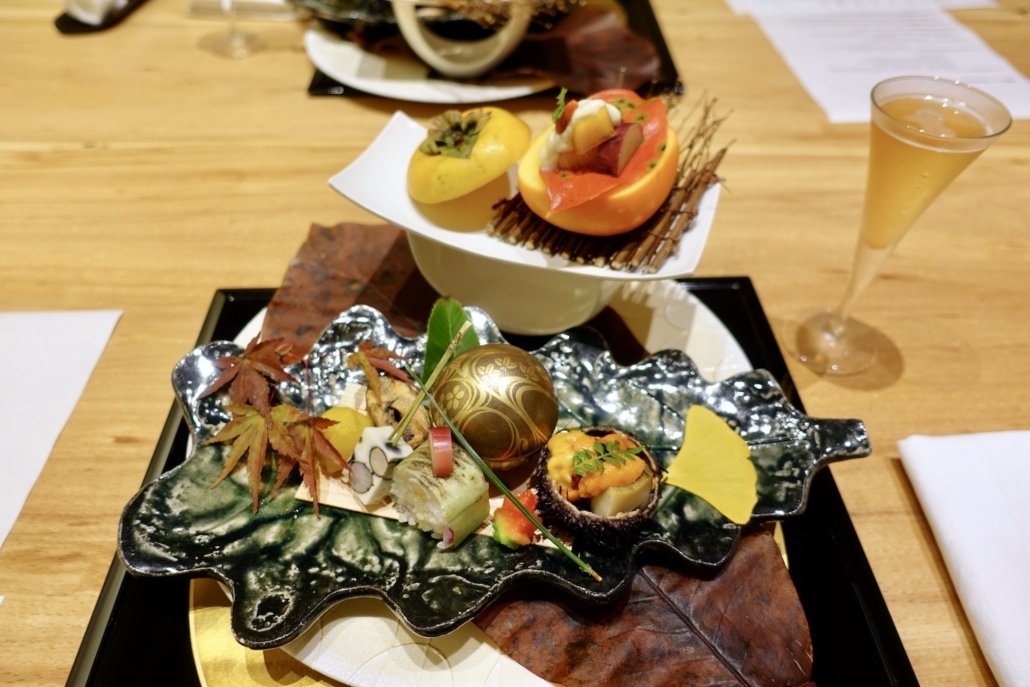 kaiseki ryori dinner at ryokan Madoka no Mori in Hakone