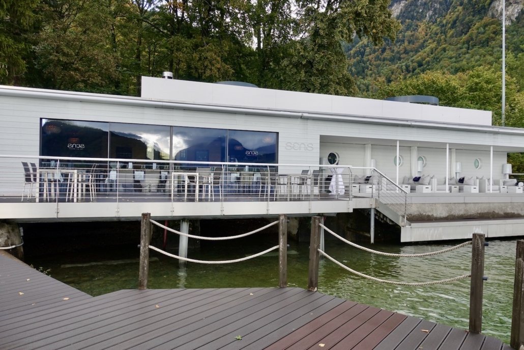 outdoor area at Restaurant Sens at Vitznauerhof on Lake Lucerne, Switzerland