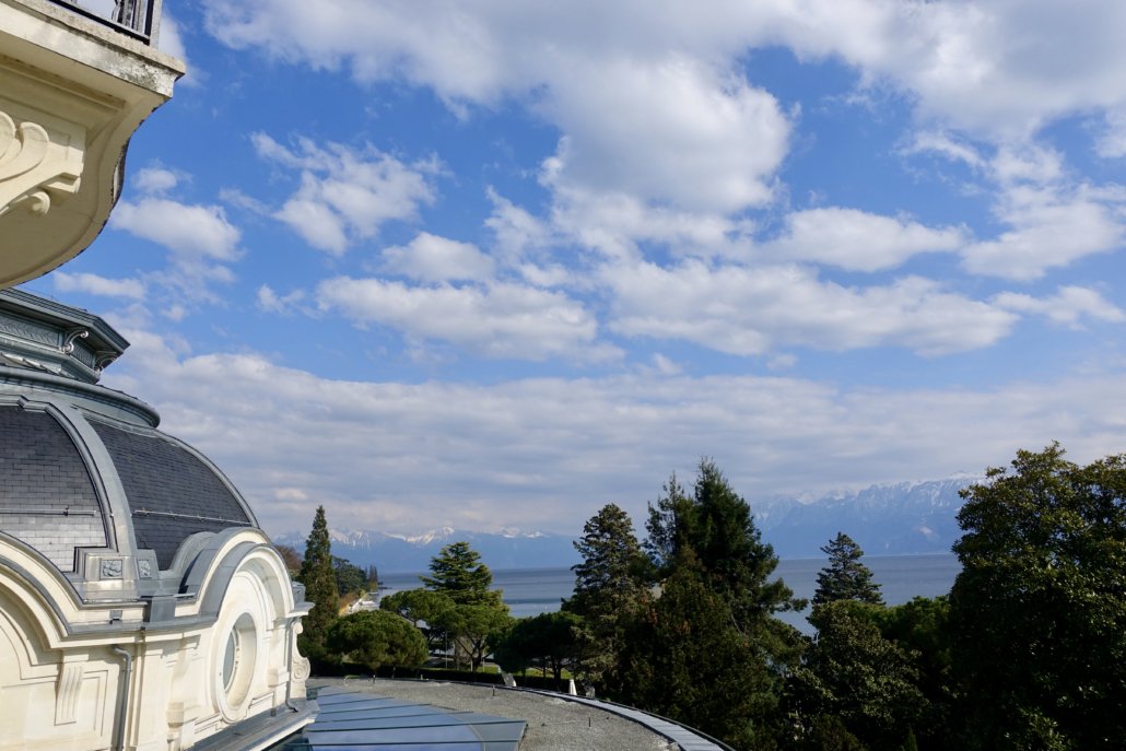 Beau-Rivage Palace Lausanne/Switzerland, lake & Alps view - top luxury hotel Lausanne