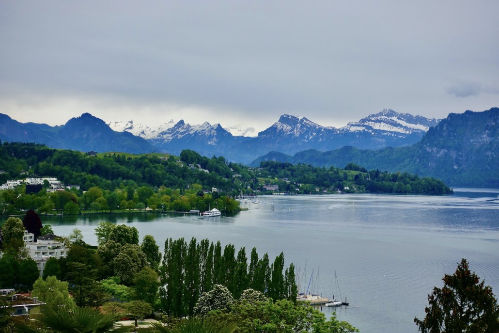 mountain view from premium Hotel Montana Lucerne, Switzerland