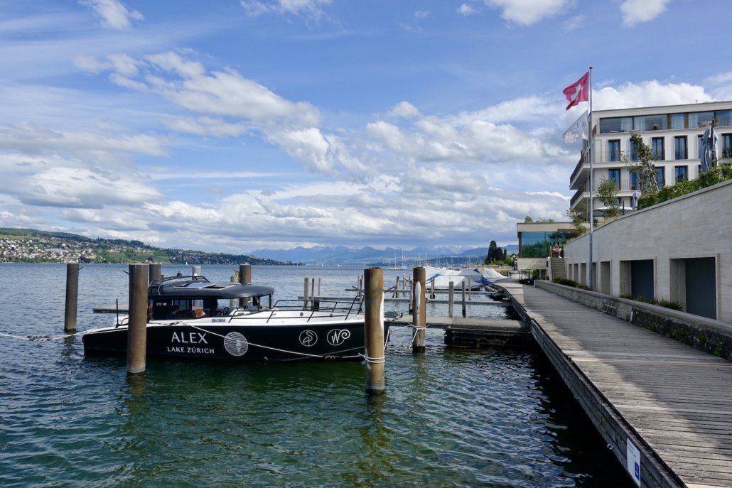 boat & board walk at Hotel Alex Lake Zurich, Switzerland