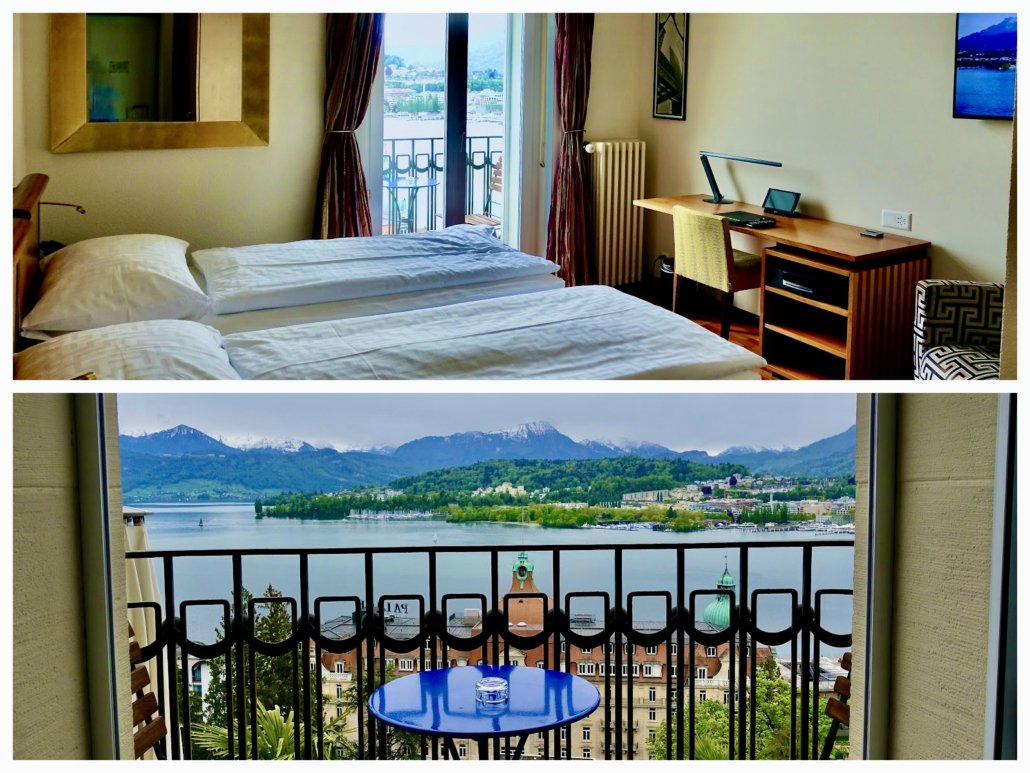 double room with lake view at premium Hotel Montana Lucerne, Switzerland 