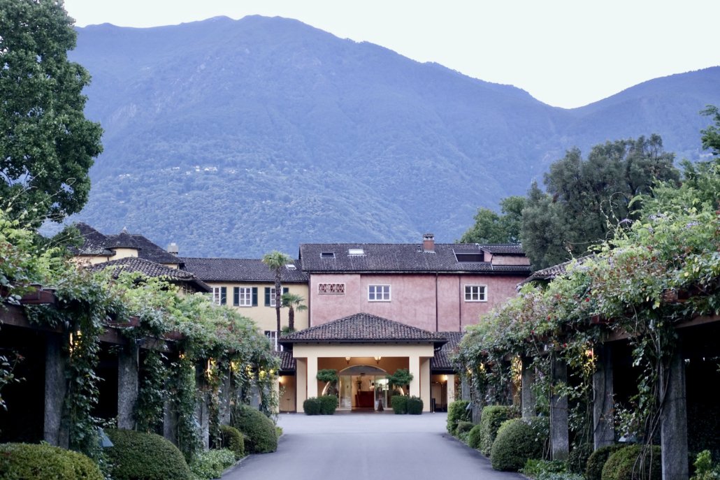 entrance of Hotel Castello del Sole Ascona Ticino Switzerland