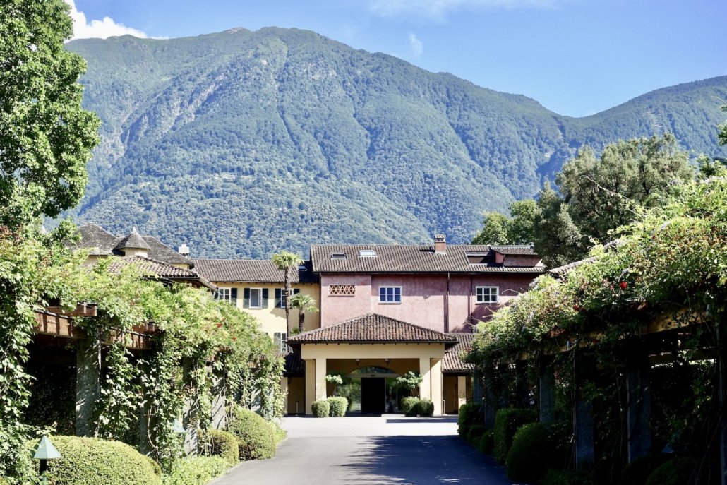 entrance to Hotel Castello del Sole Ascona Ticino Switzerland 