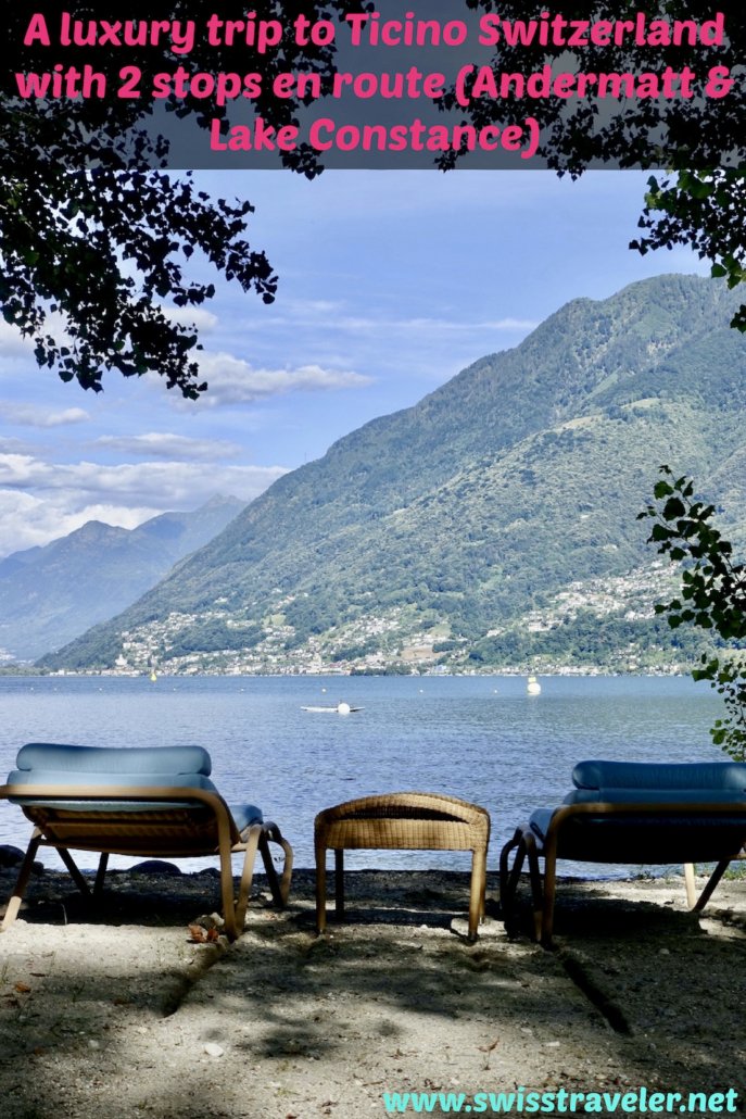 private beach at Hotel Castello del Sole Ascona Ticino Switzerland - luxury Ascona trip