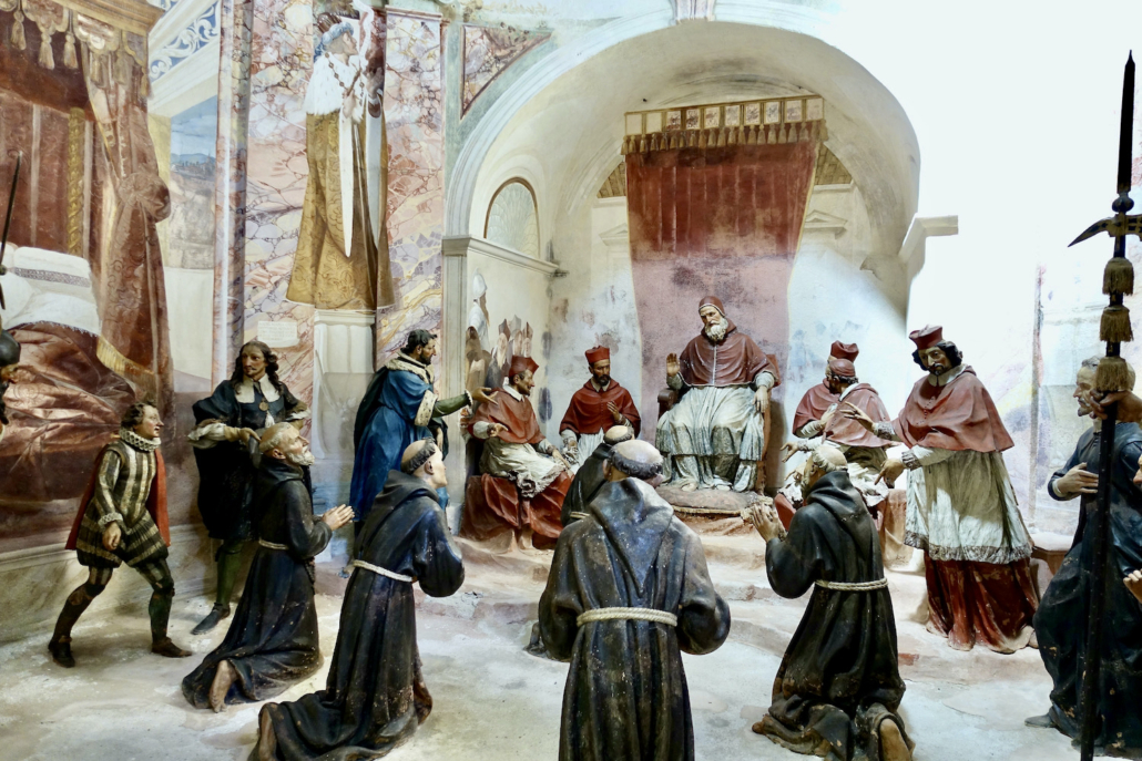 scene from the life of the Saint Francis of Assisi at Sacro Monte di Orta San Giulio, Italy