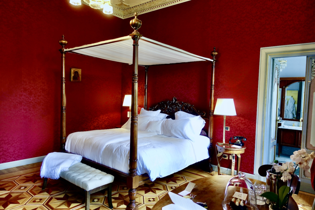 Deluxe Room Isdihar at luxury hotel & 2-star Michelin restaurant Villa Crespi Lake Orta, Italy