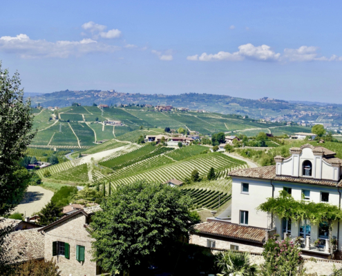 What to do in Piedmont's Langhe region - view of Piedmont's rolling vineyard hills from Neive