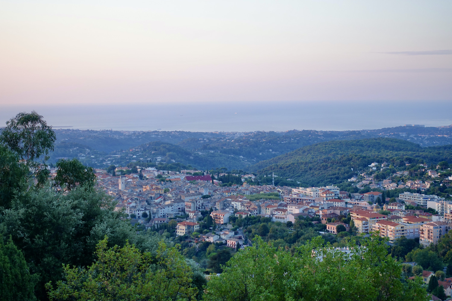 Château Saint-Martin in the French Riviera hills, view of Vence & the Mediterranean