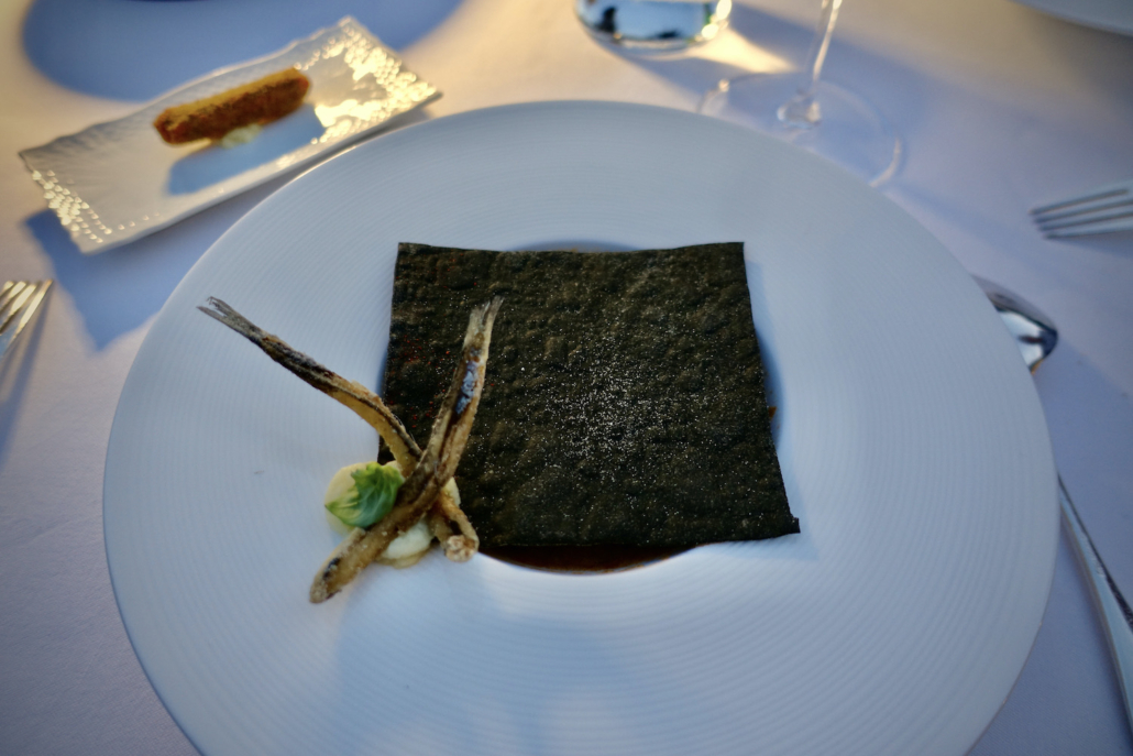 Villa della Pergola Alassio, Italy, anchovies & potatoes at 1-star Michelin Restaurant Nove