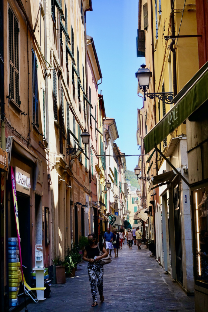Alassio Liguria, Italy, Budello shopping street