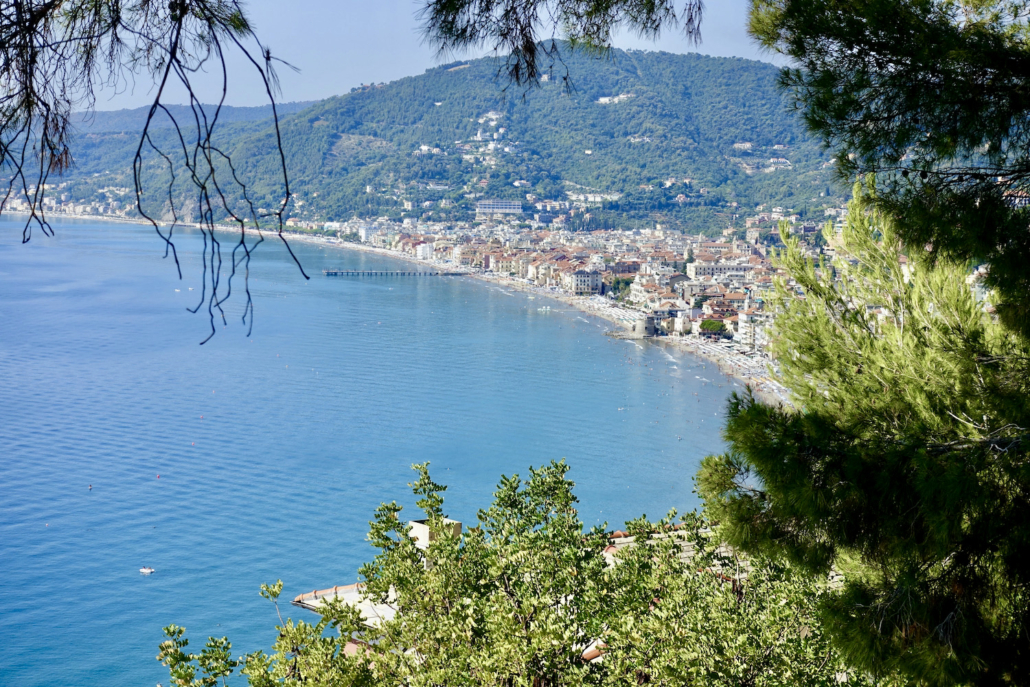 view of Alassio west Liguria, Italy, from Chiesa Santa Croce