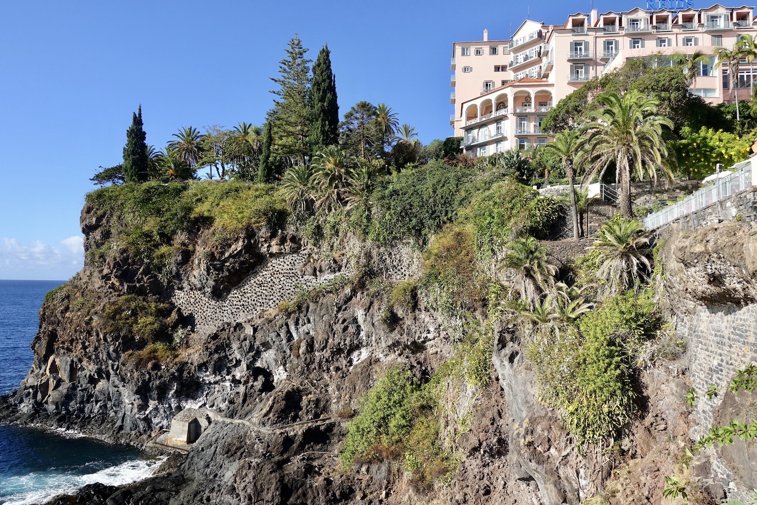 view from sea deck at Reid's Palace in Madeira