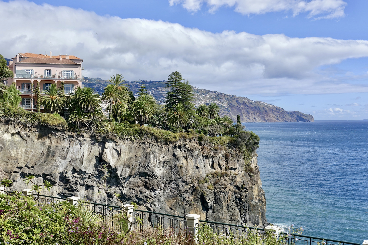 historic building & botanical gardens at Reid's Palace in Madeira, Portugal