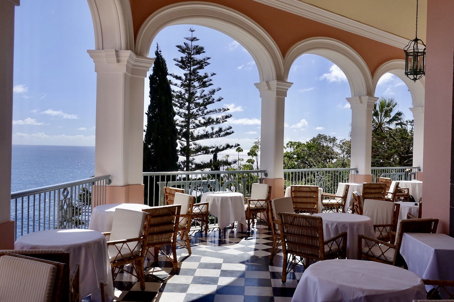 afternoon tea terrace at Reid's Palace in Madeira, Portugal