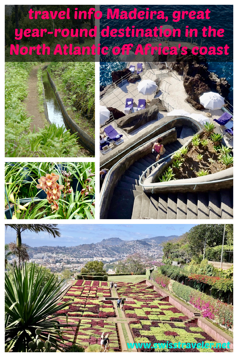 levada, Monte Palace Tropical Gardens, sea deck at the Reid's, Madeira Botanical Gardens - visit Madeira