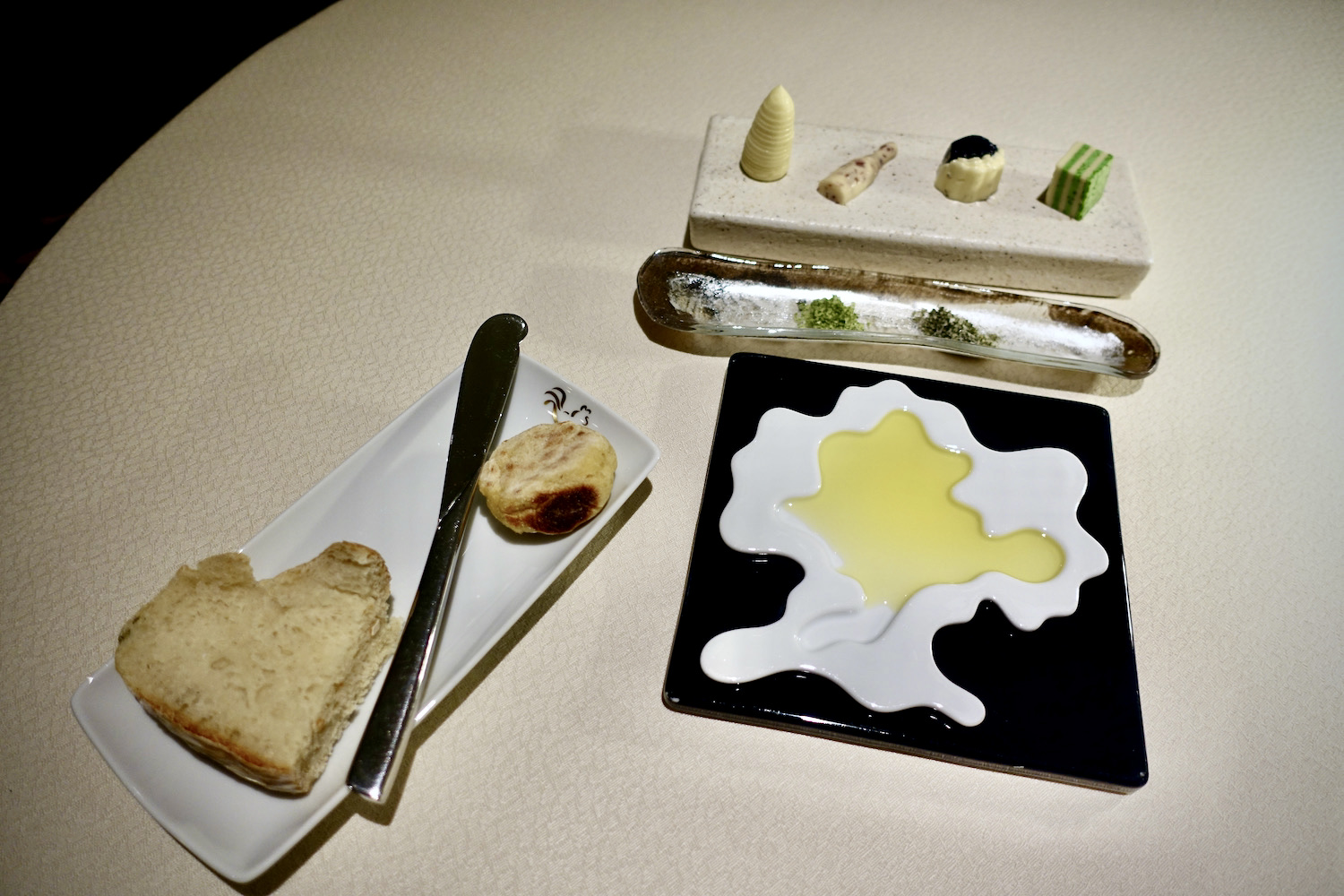 butter, salt and bread at Madeira highest rated Michelin restaurants, Ill Gallo d'Oro