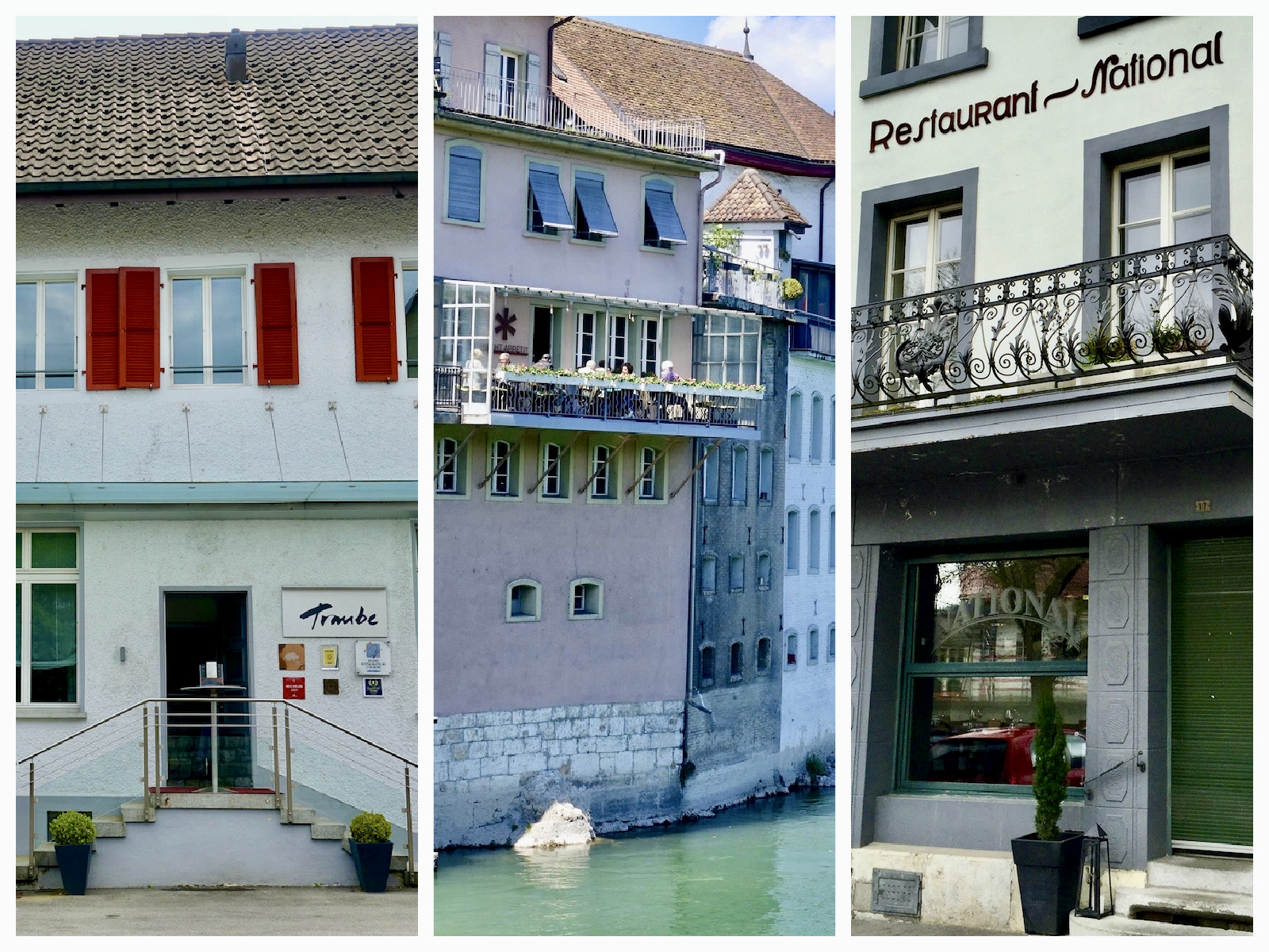 from left: Traube (top), Stadtbad (modern), National (classic w/twist) - fine dining restaurants Olten