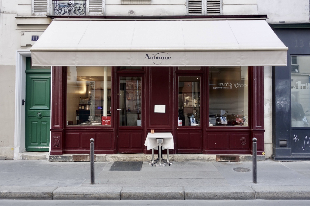 Michelin starred Restaurant Automne Paris