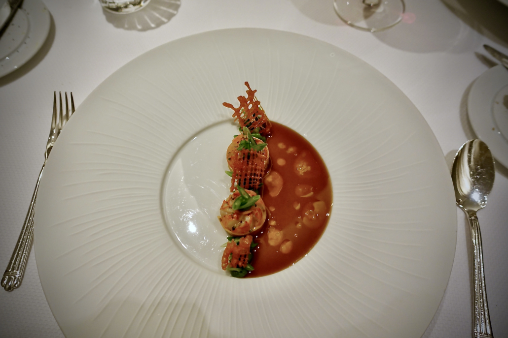langoustines at 3-star Michelin Restaurant Hôtel de Ville Crissier Switzerland