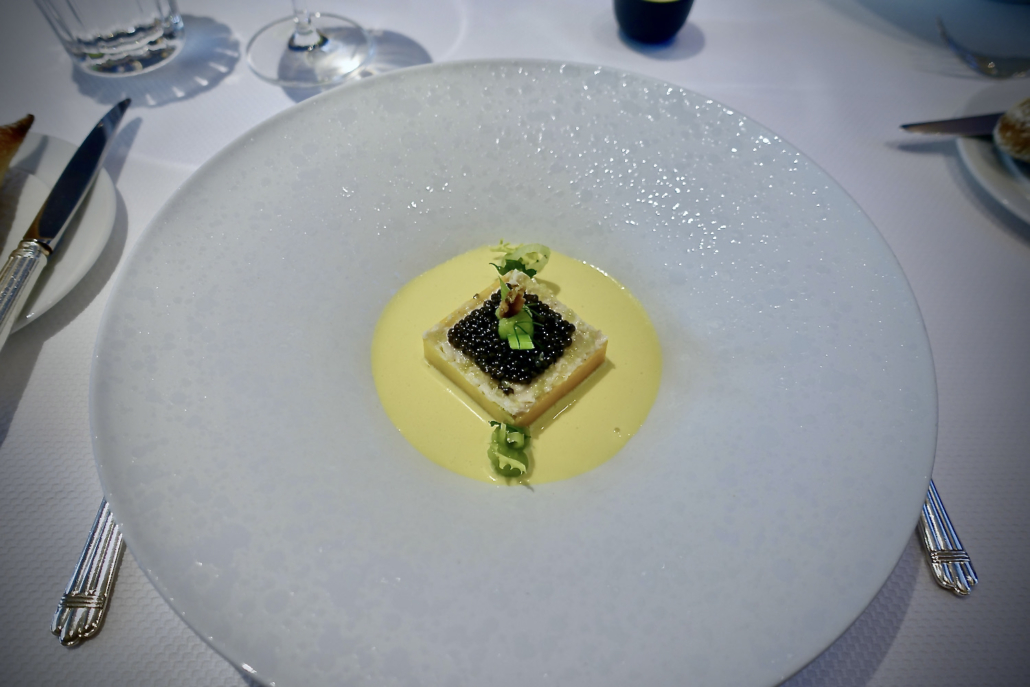 rillettes of perch filet at 3-star Michelin Restaurant Hôtel de Ville Crissier Switzerland