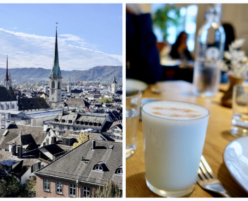 Zurich from ETH University/pisco sour at Restaurant Barranco, Switzerland - casual fine dining restaurants Zurich