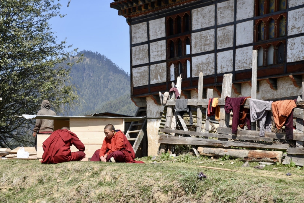 two monks in Bhutan 