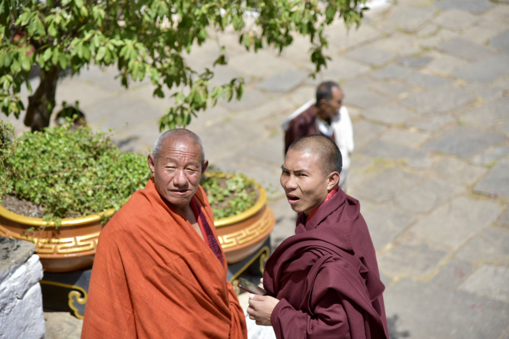 two Buddhist monks in Bhutan