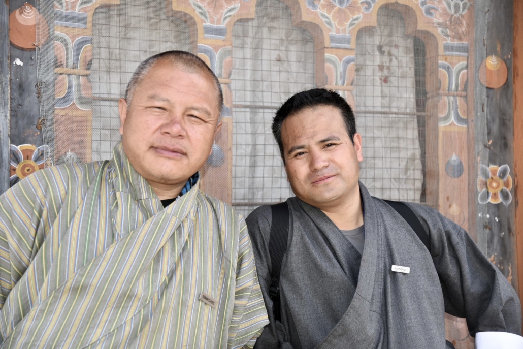 Kuenzang (guide, right)) and Damchoe (driver, left) from COMO Bhutan - Hotel Como Bhutan