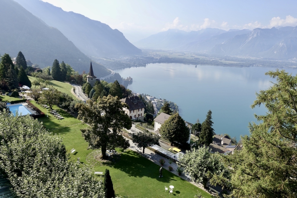 view of Lake Geneva from Hotel Victoria Glion/Montreux, Switzerland - north Italy & west Switzerland