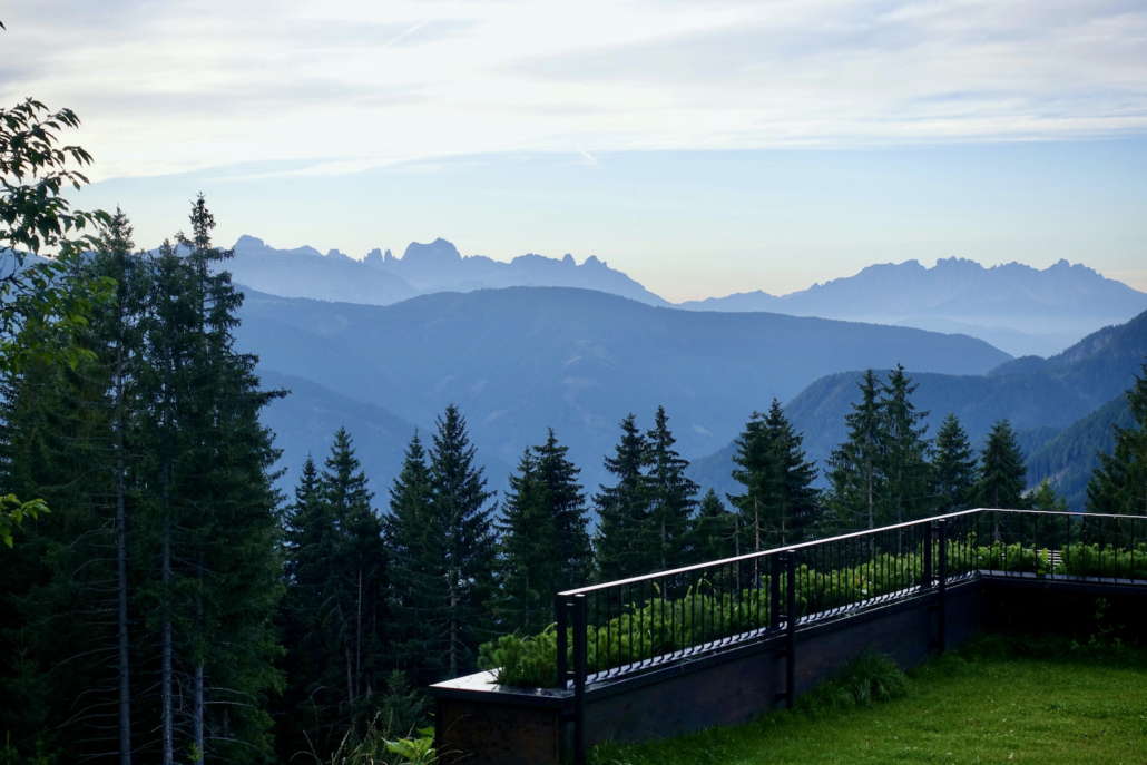 view of the Dolomites from Hotel Terra The Magic Place Sarentino valley South Tyrol, Italy