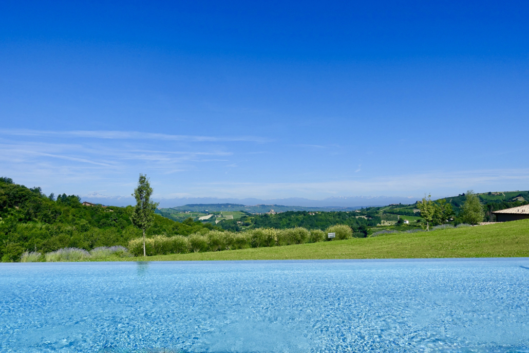 view from pool at Hotel Casa di Langa Piedmont/Italy - best luxury hotel Langhe